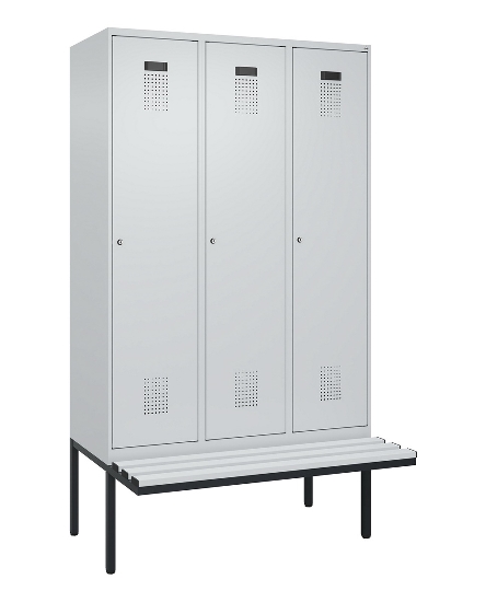 C+P Spind Evolo PLUS 0490407-10 mit Sitzbank 1 Abt.300mm Drehriegel (HxBxT) 2120x300x815mm 7016/7016