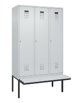 C+P Spind Evolo PLUS 0490407-10 mit Sitzbank 1 Abt.300mm Drehriegel (HxBxT) 2120x300x815mm 7016/7016