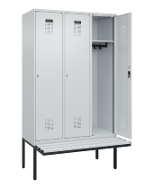 C+P Spind Evolo PLUS 0490407-10 mit Sitzbank 1 Abt.300mm Drehriegel (HxBxT) 2120x300x815mm 7016/7016