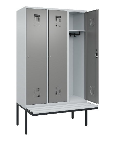 C+P Spind Evolo PLUS 0490407-10 mit Sitzbank 1 Abt.300mm Drehriegel (HxBxT) 2120x300x815mm 7016/7016