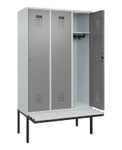C+P Spind Evolo PLUS 0490407-10 mit Sitzbank 1 Abt.300mm Drehriegel (HxBxT) 2120x300x815mm 7016/7016