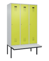 C+P Spind Evolo PLUS 0490407-10 mit Sitzbank 1 Abt.300mm Drehriegel (HxBxT) 2120x300x815mm 7016/7016