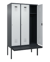 C+P Spind Evolo PLUS 0490407-10 mit Sitzbank 1 Abt.300mm Drehriegel (HxBxT) 2120x300x815mm 7016/7016