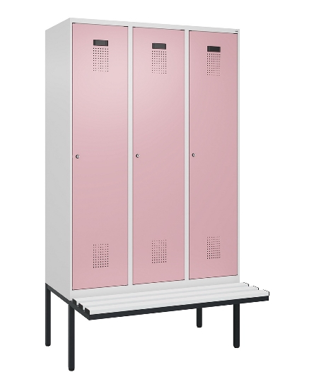 C+P Spind Evolo PLUS 0490407-10 mit Sitzbank 1 Abt.300mm Drehriegel (HxBxT) 2120x300x815mm 7016/7016
