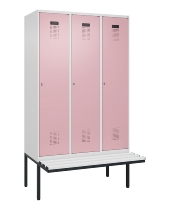 C+P Spind Evolo PLUS 0490407-10 mit Sitzbank 1 Abt.300mm Drehriegel (HxBxT) 2120x300x815mm 7016/7016