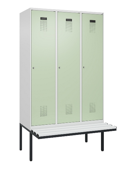 C+P Spind Evolo PLUS 0490407-10 mit Sitzbank 1 Abt.300mm Drehriegel (HxBxT) 2120x300x815mm 7016/7016