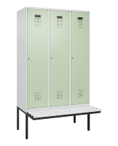 C+P Spind Evolo PLUS 0490407-10 mit Sitzbank 1 Abt.300mm Drehriegel (HxBxT) 2120x300x815mm 7016/7016