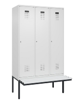 C+P Spind Evolo PLUS 0490407-10 mit Sitzbank 1 Abt.300mm Drehriegel (HxBxT) 2120x300x815mm 7016/7016