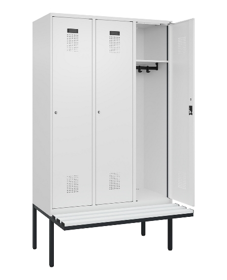 C+P Spind Evolo PLUS 0490407-10 mit Sitzbank 1 Abt.300mm Drehriegel (HxBxT) 2120x300x815mm 7016/7016