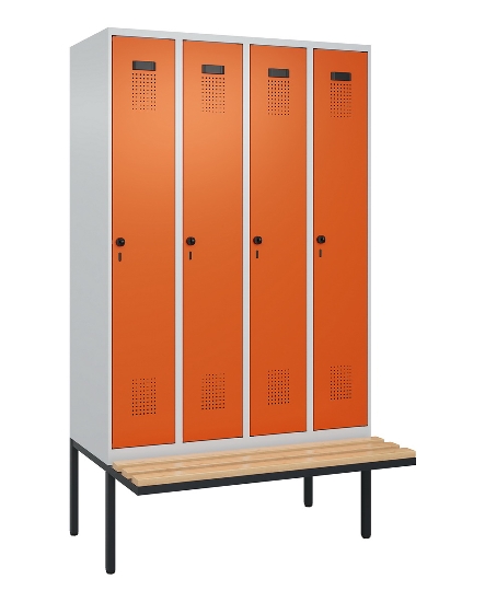 C+P Spind Evolo PLUS 0490407-10 mit Sitzbank 1 Abt.300mm Zylinder (HxBxT) 2120x300x815mm 9016/9016