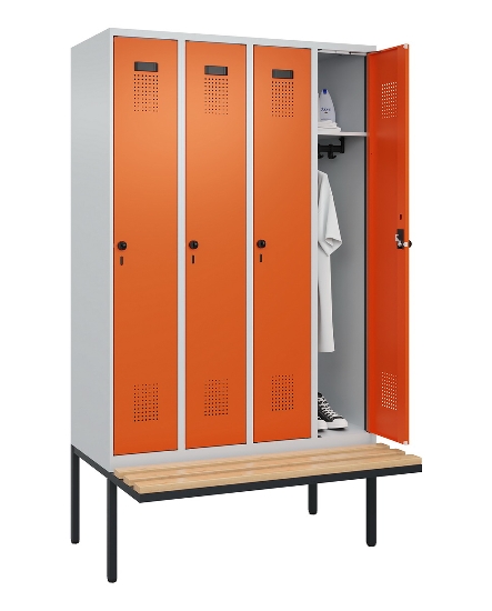 C+P Spind Evolo PLUS 0490407-10 mit Sitzbank 1 Abt.300mm Zylinder (HxBxT) 2120x300x815mm 9016/9016