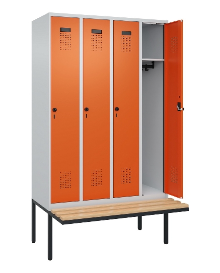C+P Spind Evolo PLUS 0490407-10 mit Sitzbank 1 Abt.300mm Zylinder (HxBxT) 2120x300x815mm 9016/9016