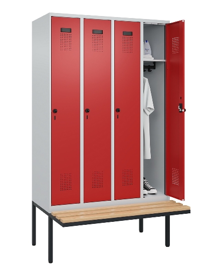 C+P Spind Evolo PLUS 0490407-10 mit Sitzbank 1 Abt.300mm Zylinder (HxBxT) 2120x300x815mm 9016/9016