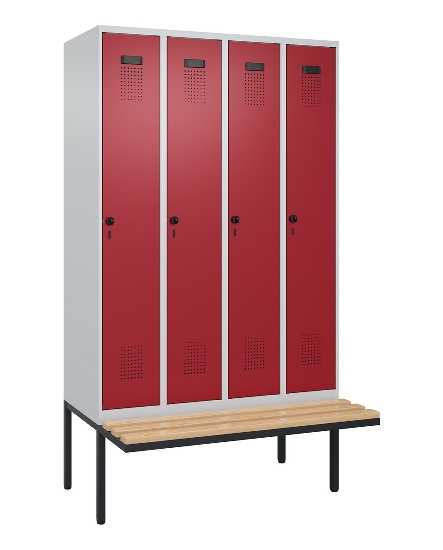C+P Spind Evolo PLUS 0490407-10 mit Sitzbank 1 Abt.300mm Zylinder (HxBxT) 2120x300x815mm 9016/9016
