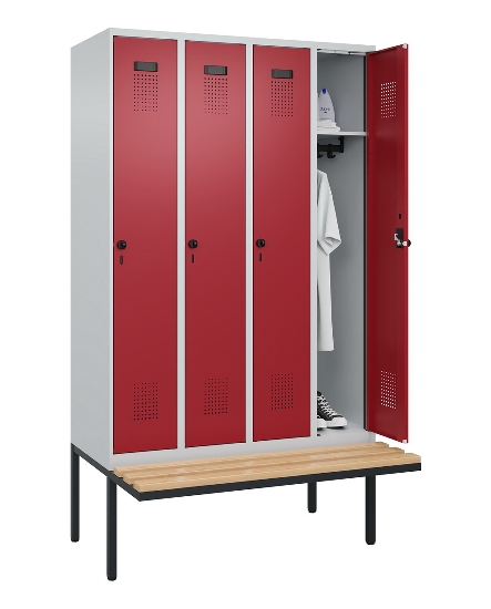 C+P Spind Evolo PLUS 0490407-10 mit Sitzbank 1 Abt.300mm Zylinder (HxBxT) 2120x300x815mm 9016/9016