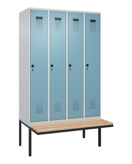 C+P Spind Evolo PLUS 0490407-10 mit Sitzbank 1 Abt.300mm Zylinder (HxBxT) 2120x300x815mm 9016/9016