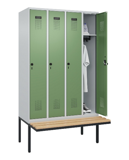 C+P Spind Evolo PLUS 0490407-10 mit Sitzbank 1 Abt.300mm Zylinder (HxBxT) 2120x300x815mm 9016/9016
