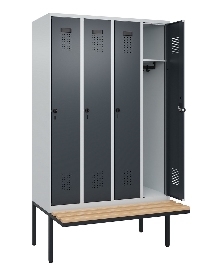 C+P Spind Evolo PLUS 0490407-10 mit Sitzbank 1 Abt.300mm Zylinder (HxBxT) 2120x300x815mm 9016/9016