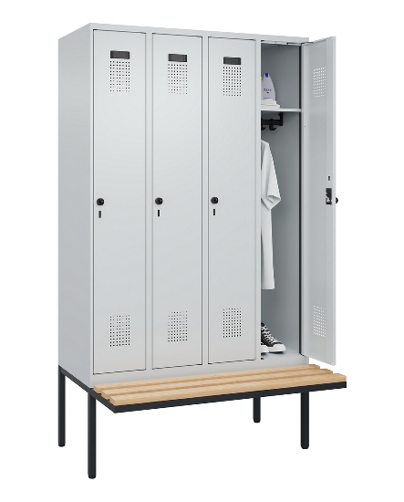 C+P Spind Evolo PLUS 0490407-10 mit Sitzbank 1 Abt.300mm Zylinder (HxBxT) 2120x300x815mm 9016/9016