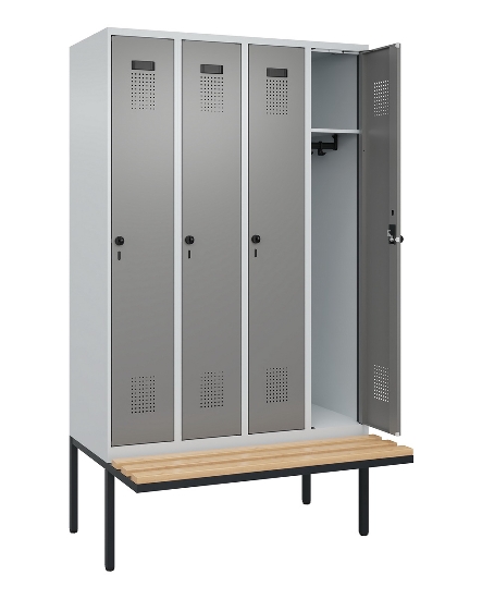 C+P Spind Evolo PLUS 0490407-10 mit Sitzbank 1 Abt.300mm Zylinder (HxBxT) 2120x300x815mm 9016/9016