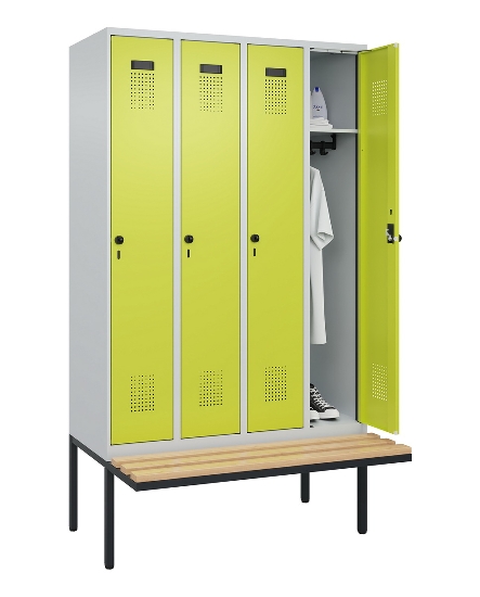 C+P Spind Evolo PLUS 0490407-10 mit Sitzbank 1 Abt.300mm Zylinder (HxBxT) 2120x300x815mm 9016/9016