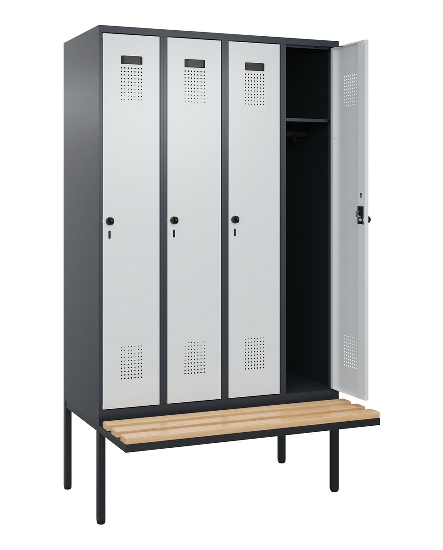 C+P Spind Evolo PLUS 0490407-10 mit Sitzbank 1 Abt.300mm Zylinder (HxBxT) 2120x300x815mm 9016/9016
