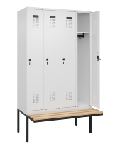 C+P Spind Evolo PLUS 0490407-10 mit Sitzbank 1 Abt.300mm Zylinder (HxBxT) 2120x300x815mm 9016/9016