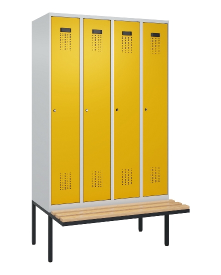 C+P Spind Evolo PLUS 0490407-10 mit Sitzbank 1 Abt.300mm Zylinder (HxBxT) 2120x300x815mm 9016/9016
