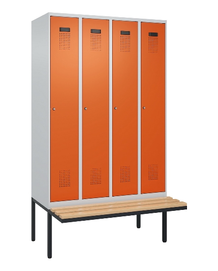 C+P Spind Evolo PLUS 0490407-10 mit Sitzbank 1 Abt.300mm Zylinder (HxBxT) 2120x300x815mm 9016/9016