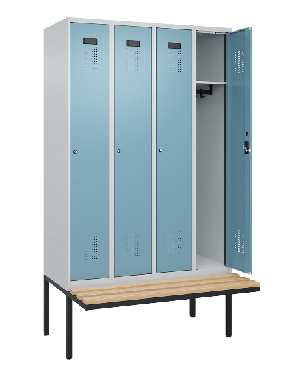 C+P Spind Evolo PLUS 0490407-10 mit Sitzbank 1 Abt.300mm Zylinder (HxBxT) 2120x300x815mm 9016/9016