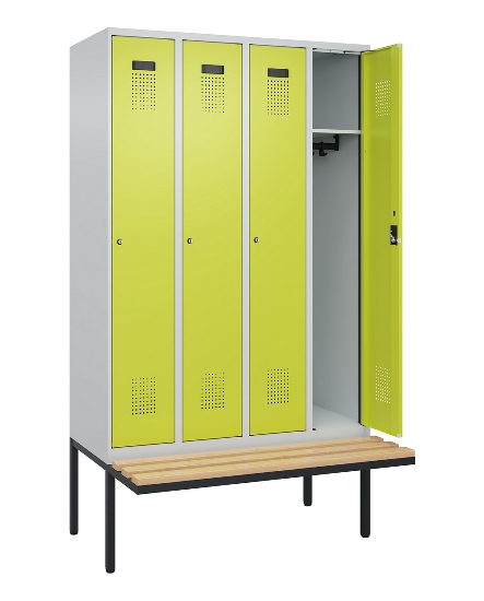 C+P Spind Evolo PLUS 0490407-10 mit Sitzbank 1 Abt.300mm Zylinder (HxBxT) 2120x300x815mm 9016/9016