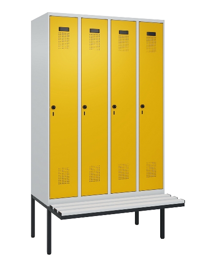 C+P Spind Evolo PLUS 0490407-10 mit Sitzbank 1 Abt.300mm Drehriegel (HxBxT) 2120x300x815mm 7016/7016