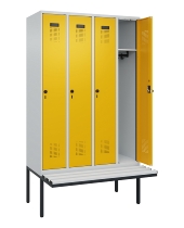 C+P Spind Evolo PLUS 0490407-10 mit Sitzbank 1 Abt.300mm Drehriegel (HxBxT) 2120x300x815mm 7016/7016