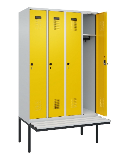 C+P Spind Evolo PLUS 0490407-10 mit Sitzbank 1 Abt.300mm Drehriegel (HxBxT) 2120x300x815mm 7016/7016