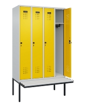 C+P Spind Evolo PLUS 0490407-10 mit Sitzbank 1 Abt.300mm Drehriegel (HxBxT) 2120x300x815mm 7016/7016