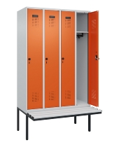 C+P Spind Evolo PLUS 0490407-10 mit Sitzbank 1 Abt.300mm Drehriegel (HxBxT) 2120x300x815mm 7016/7016