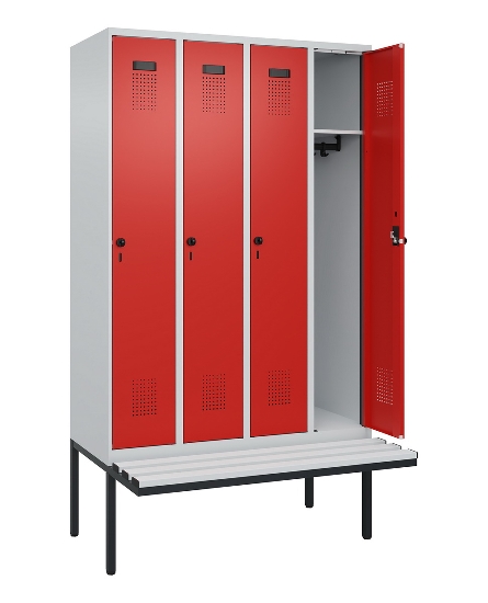 C+P Spind Evolo PLUS 0490407-10 mit Sitzbank 1 Abt.300mm Drehriegel (HxBxT) 2120x300x815mm 7016/7016