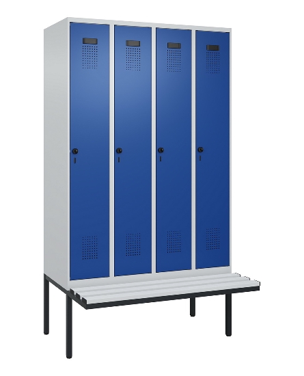 C+P Spind Evolo PLUS 0490407-10 mit Sitzbank 1 Abt.300mm Drehriegel (HxBxT) 2120x300x815mm 7016/7016