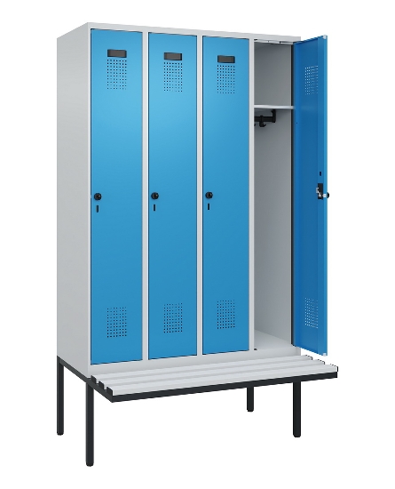 C+P Spind Evolo PLUS 0490407-10 mit Sitzbank 1 Abt.300mm Drehriegel (HxBxT) 2120x300x815mm 7016/7016