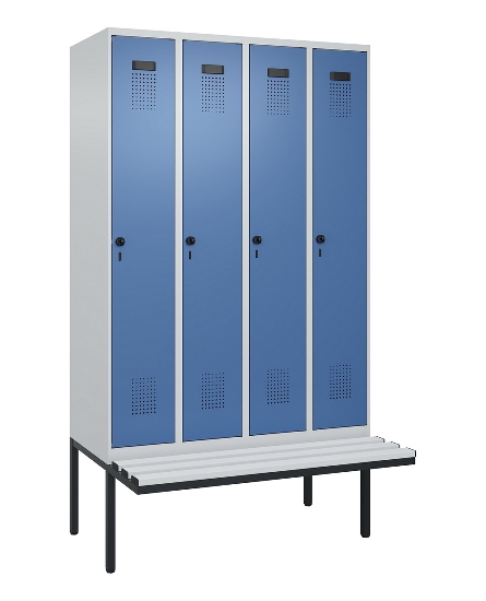 C+P Spind Evolo PLUS 0490407-10 mit Sitzbank 1 Abt.300mm Drehriegel (HxBxT) 2120x300x815mm 7016/7016