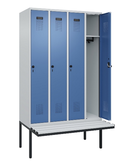 C+P Spind Evolo PLUS 0490407-10 mit Sitzbank 1 Abt.300mm Drehriegel (HxBxT) 2120x300x815mm 7016/7016