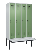 C+P Spind Evolo PLUS 0490407-10 mit Sitzbank 1 Abt.300mm Drehriegel (HxBxT) 2120x300x815mm 7016/7016