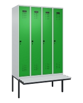 C+P Spind Evolo PLUS 0490407-10 mit Sitzbank 1 Abt.300mm Drehriegel (HxBxT) 2120x300x815mm 7016/7016