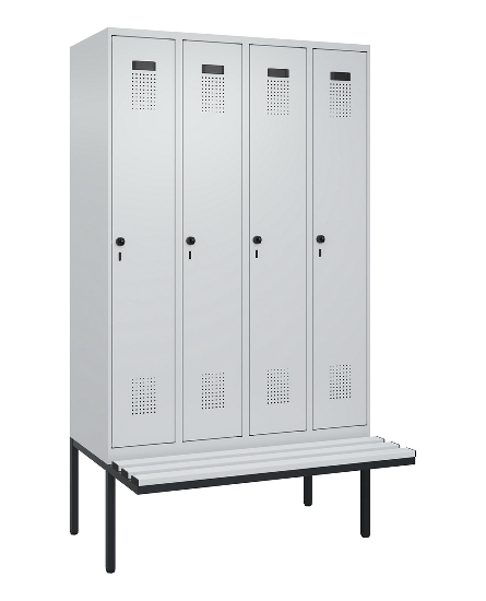 C+P Spind Evolo PLUS 0490407-10 mit Sitzbank 1 Abt.300mm Drehriegel (HxBxT) 2120x300x815mm 7016/7016