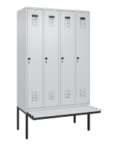 C+P Spind Evolo PLUS 0490407-10 mit Sitzbank 1 Abt.300mm Drehriegel (HxBxT) 2120x300x815mm 7016/7016
