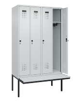 C+P Spind Evolo PLUS 0490407-10 mit Sitzbank 1 Abt.300mm Drehriegel (HxBxT) 2120x300x815mm 7016/7016