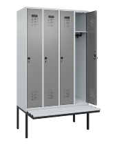 C+P Spind Evolo PLUS 0490407-10 mit Sitzbank 1 Abt.300mm Drehriegel (HxBxT) 2120x300x815mm 7016/7016