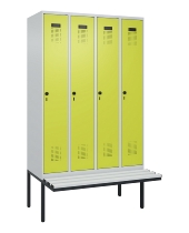 C+P Spind Evolo PLUS 0490407-10 mit Sitzbank 1 Abt.300mm Drehriegel (HxBxT) 2120x300x815mm 7016/7016