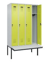 C+P Spind Evolo PLUS 0490407-10 mit Sitzbank 1 Abt.300mm Drehriegel (HxBxT) 2120x300x815mm 7016/7016