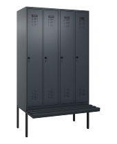 C+P Spind Evolo PLUS 0490407-10 mit Sitzbank 1 Abt.300mm Drehriegel (HxBxT) 2120x300x815mm 7016/7016